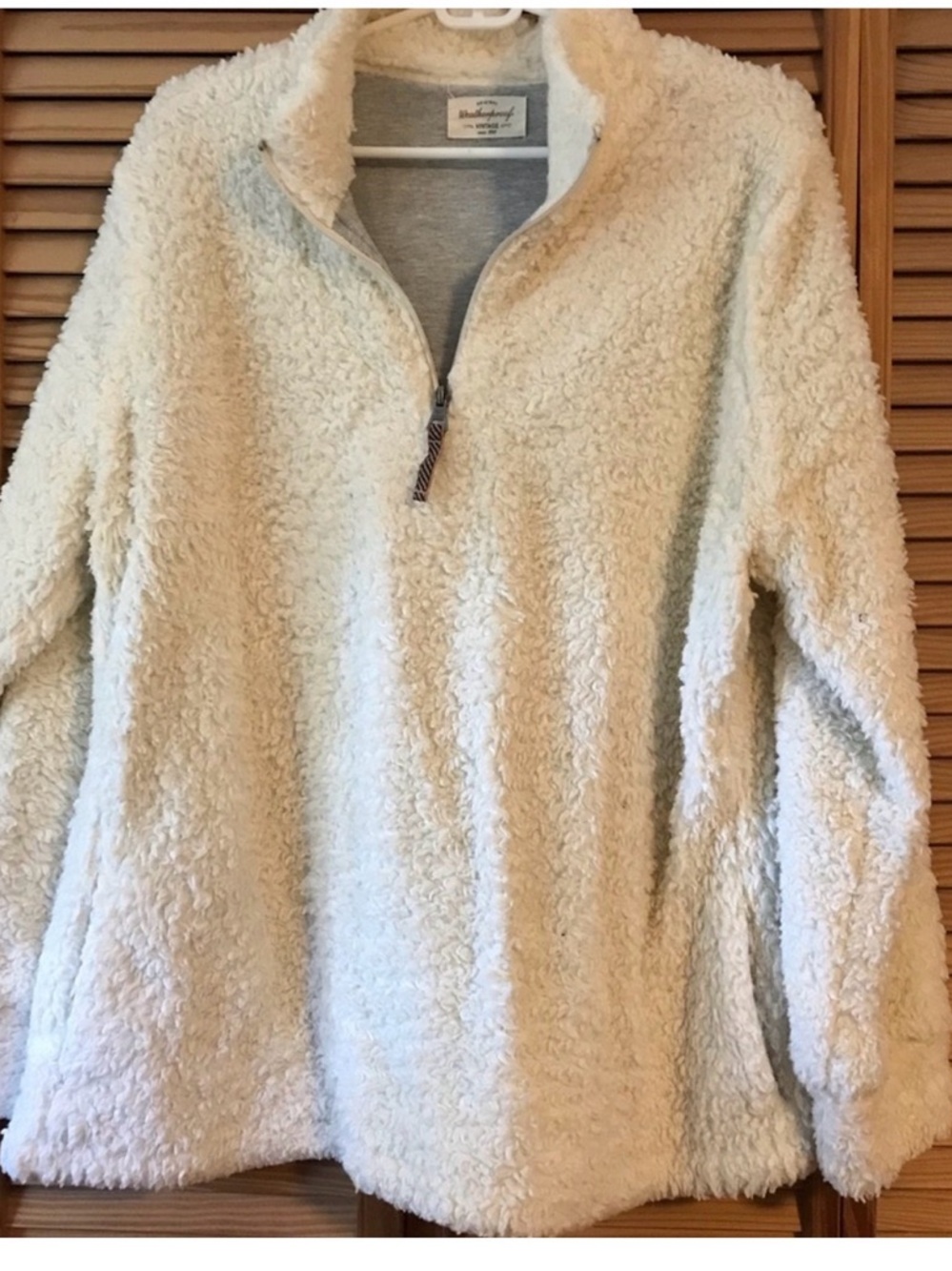 (3) Women’s Sherpa Half-Zip Turtleneck Sweater, Cream, baby blue, black/grey